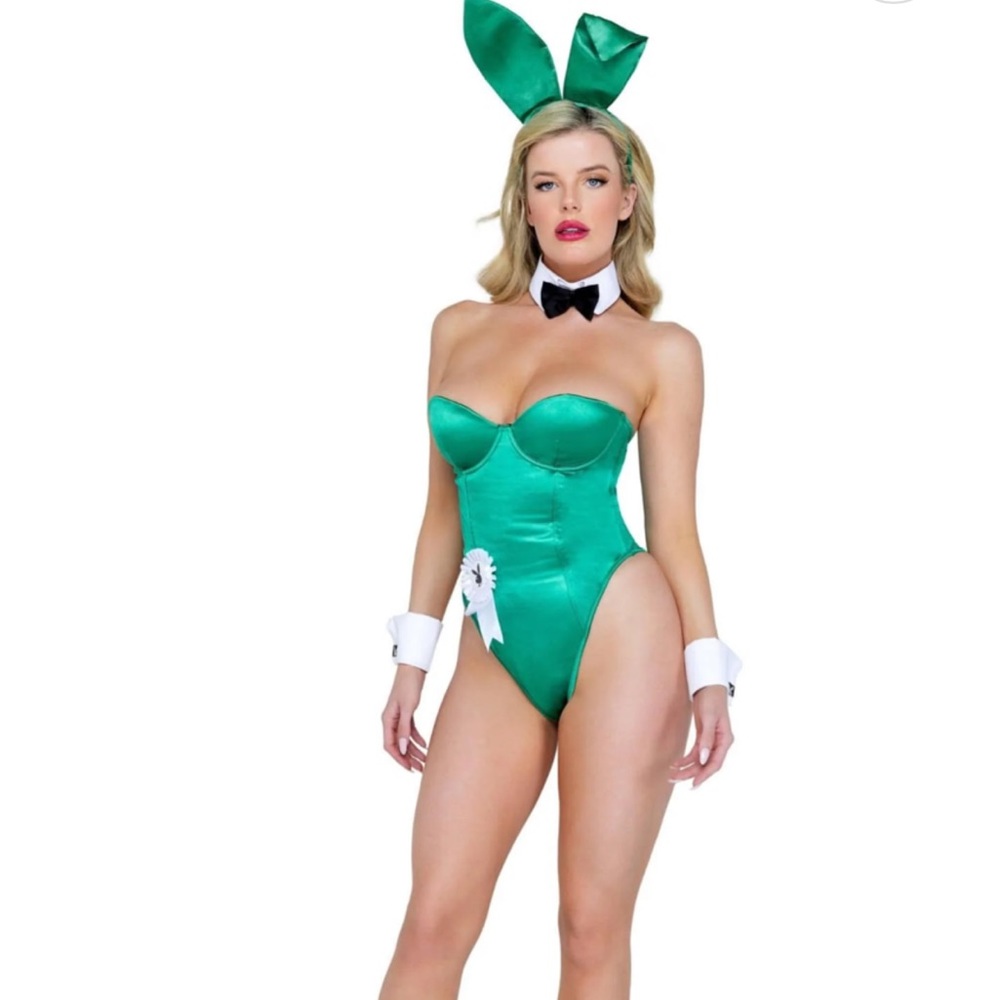 PLAYBOY bunny Halloween costume new in bag emerald green satin like material